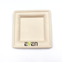 Placas cuadradas compostables naturales Placa biodegradable disponible resistente del bagazo